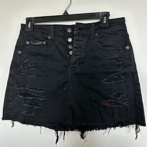 American Eagle Black Denim Mini Skirt, Size 4
